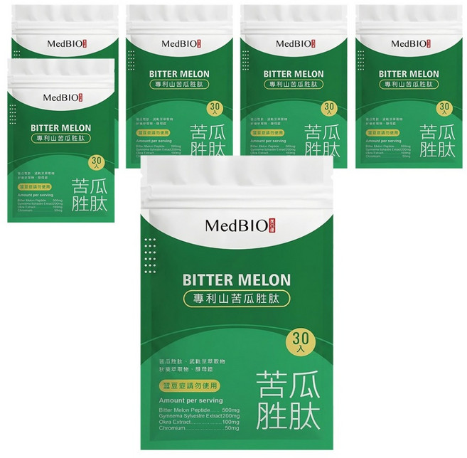 MedBIO 美百優 專利山苦瓜胜肽膠囊, 30顆, 500mg, 6包