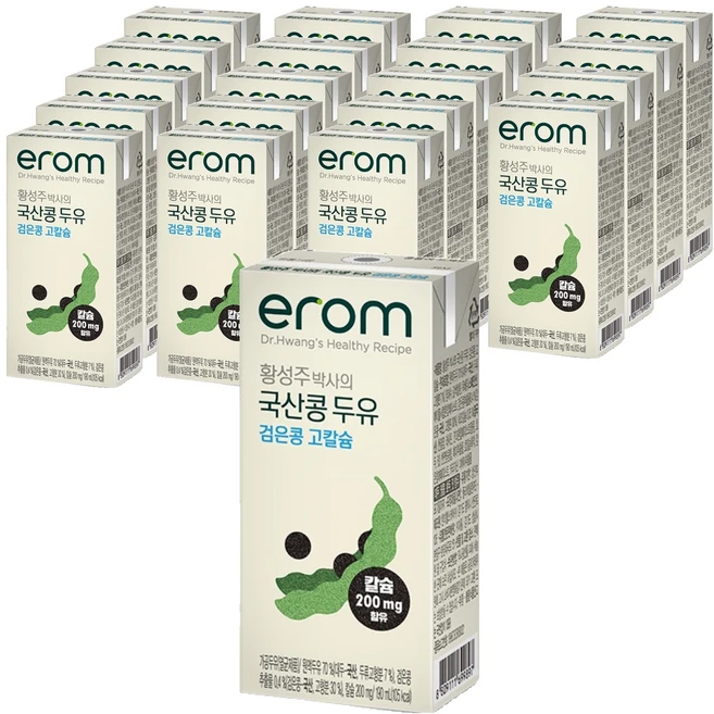 이롬 황성주 박사의 국산콩 두유 검은콩 고칼슘, 190ml, 20개 - 쿠팡