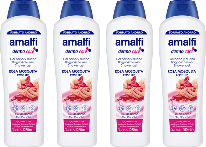 amalfi 玫瑰淨白嫩膚沐浴露, 1.25L, 4瓶