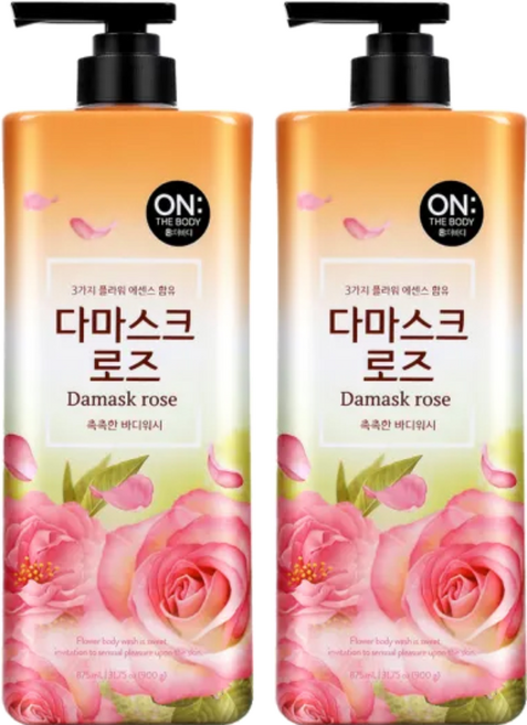 ON THE BODY 花漾香氛沐浴乳 優雅玫瑰, 900g, 2瓶