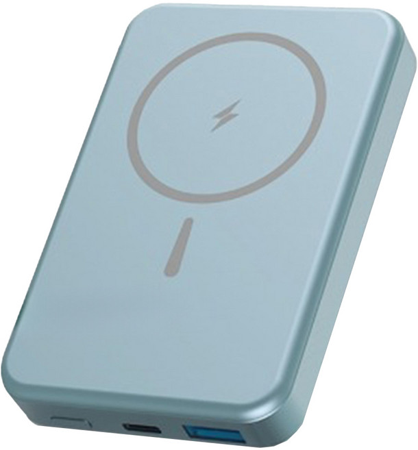 MINIQ 磁吸式無線快充行動電源 10000mAh, 藍色, MD-BP074-Qi