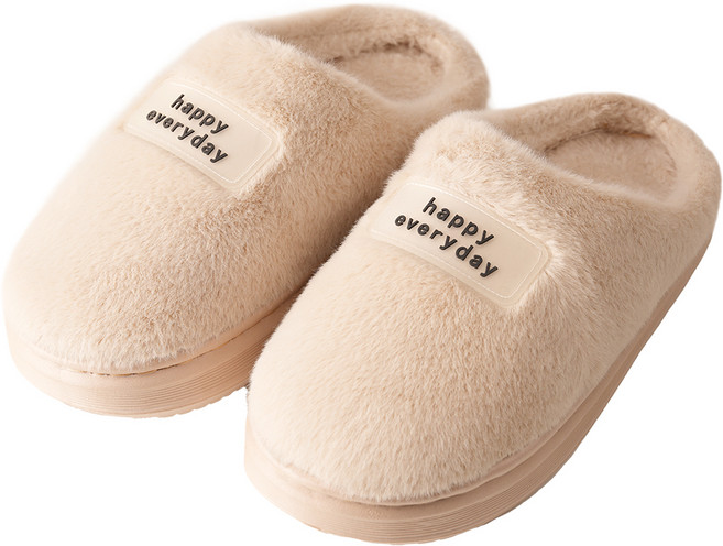 스톤콜드 층간 소음 털 슬리퍼, 1개, 크림화이트