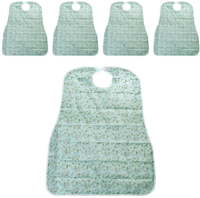 편리안 방수 앞치마 턱받이 민트플라워, 5개