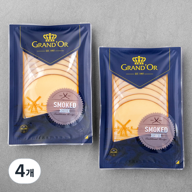 그랑도르 스모크드 치즈 슬라이스, 160g, 1개입, 4개