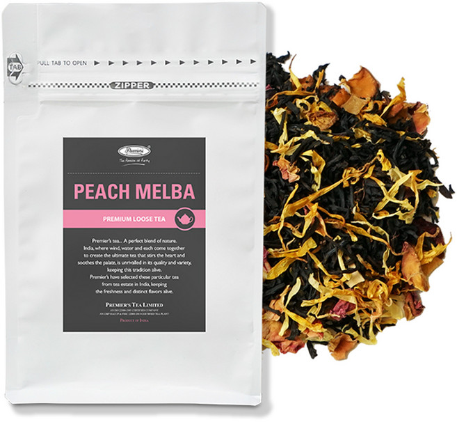 프리미어스티 루즈티 파우치 피치 멜바 홍차, 100g, 1개입, 1개