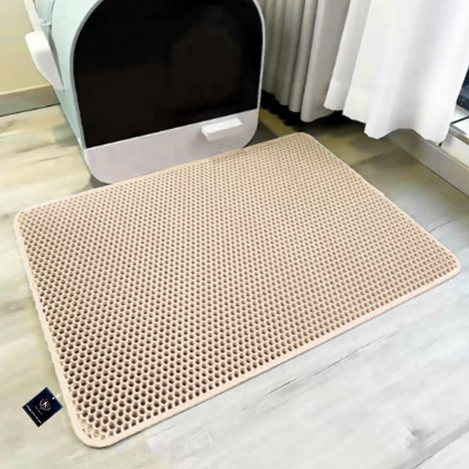 딩동펫 고양이 벌집 사막화방지 화장실 모래매트, 베이지, 1개