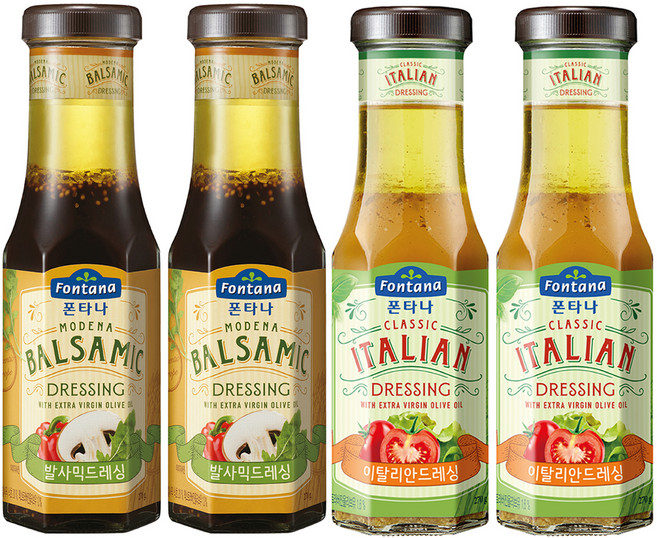 폰타나 이탈리안 드레싱 270g 2p + 발사믹 드레싱 270g 2p, 1세트