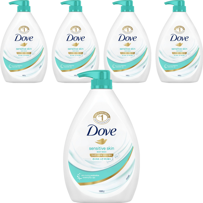 도브 센서티브 바디워시, 1kg, 5개