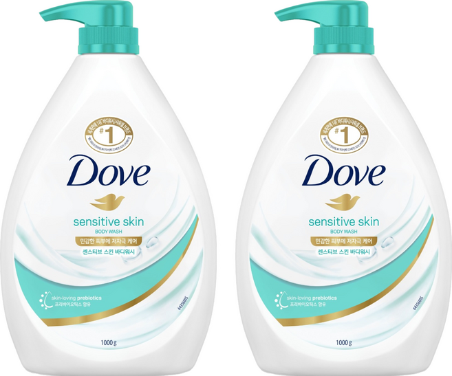 도브 센서티브 스킨 바디워시, 1kg, 2개