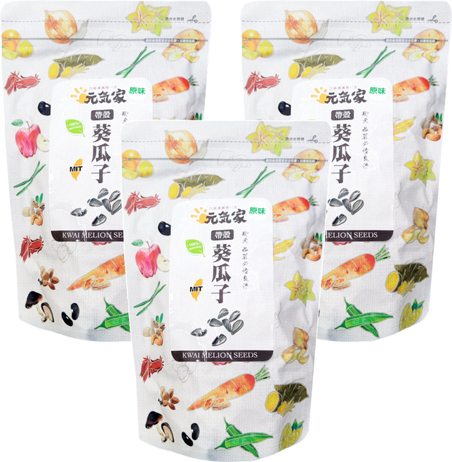 元氣家 帶殼葵瓜子, 200g, 3包