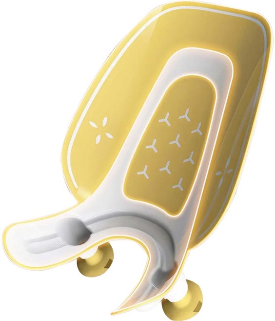 vanibaby升級版洗屁屁神器 加寬款矽膠吸盤穩吸防滑 多檔可調洗澡架 柔軟舒適靠背 170o傾斜人體工學設計, 黃色, 1個