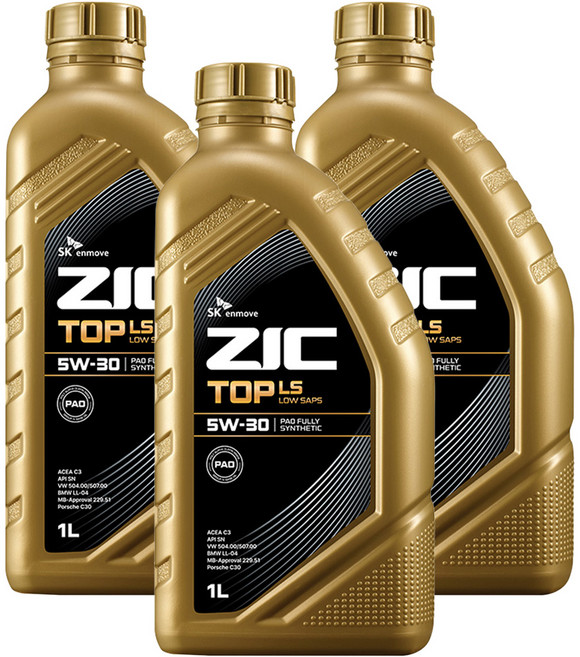 지크 SK엔무브 탑 LS 엔진오일, 3개, 5w30, 1L