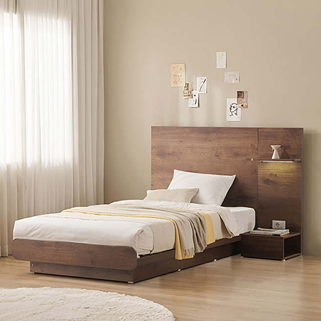 잉글랜더 SAF 모아 평상형 침대 프레임 + 협탁 세트 방문설치, 프렌치월넛