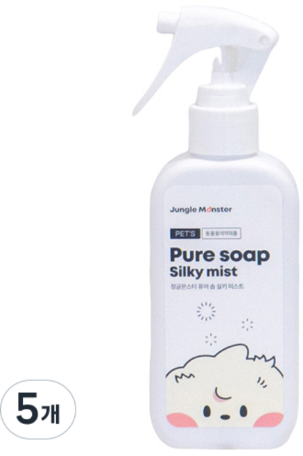 정글몬스터 반려동물 퓨어솝 실키 미스트, 150ml, 1개입, 5개