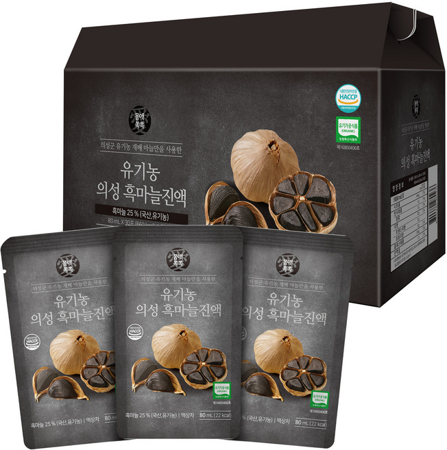 몸애쏙쏙 유기농 의성 흑마늘진액 30p, 2.4L, 1개