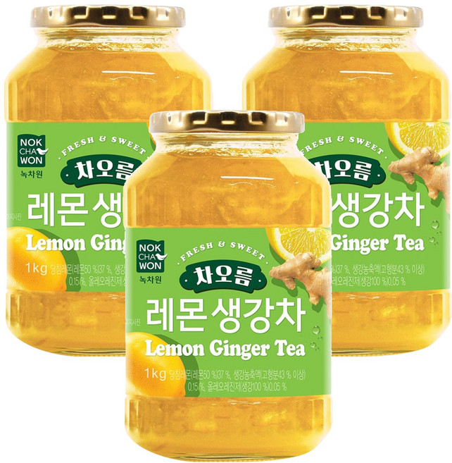 녹차원 차오름 레몬생강차, 1kg, 1개입, 3개