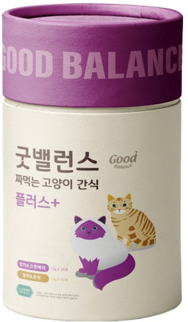 굿밸런스 고양이 짜먹는 간식 플러스, 혼합맛(참치/크랜베리) + 혼합맛(참치/호박), 12g, 60개