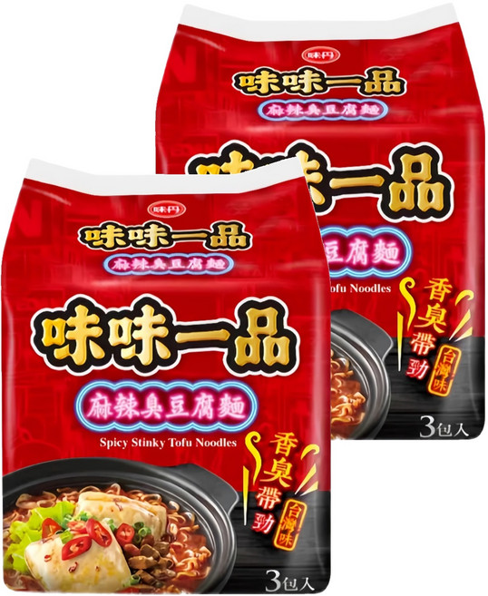 味丹 味味一品 麻辣臭豆腐麵 218g, 6包