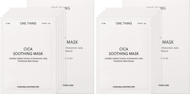 ONE THING CICA舒緩面膜, 5入, 2個