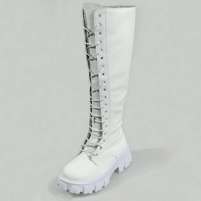 슈즈앤 롱 레이스업 통굽 워커부츠 SN601