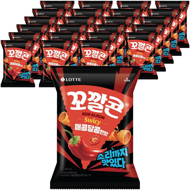 꼬깔콘 매콤달콤한맛, 67g, 24개