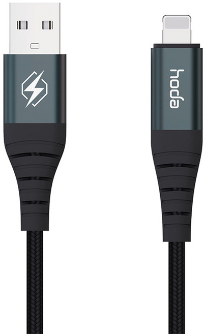 HODA 好貼 M1 USB-C-Lightning 快速傳輸線, 0.3m, 黑色, 1條