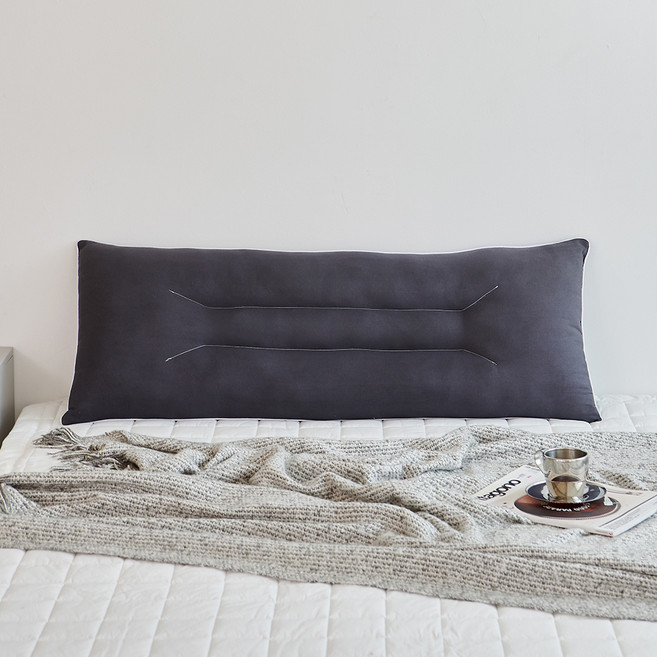 코멧 홈 통째로 빨아쓰는 2인용 롱타입 베개, 다크그레이, 1개