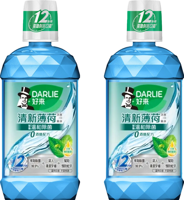 DARLIE 好來 無酒精 清新薄荷漱口水, 500ml, 2瓶