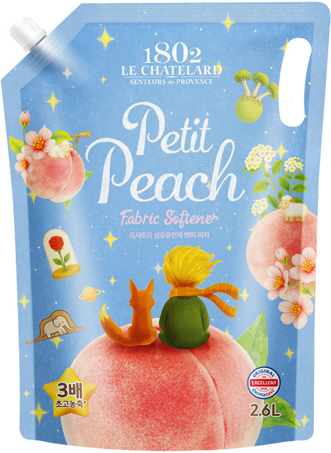 르샤트라1802 섬유유연제 쁘띠피치향 리필, 2.6L, 1개