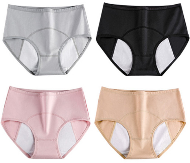 피치몰 여성용 통기성 면 방수 샘방지 위생 팬티 4종 세트