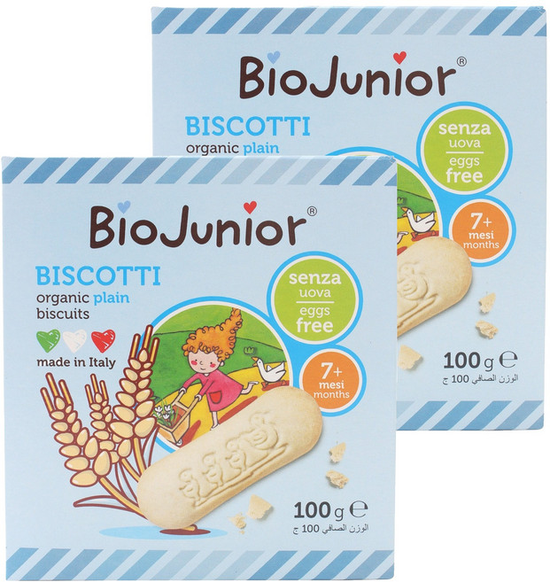 바이오주니어 유기농 플레인 비스킷, 100g, 2개