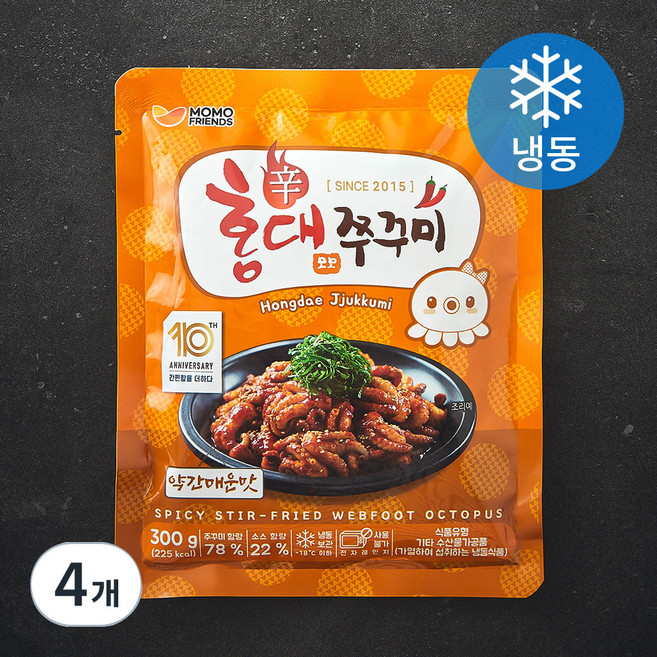 모모프렌즈 홍대쭈꾸미 약간매운맛 (냉동), 300g, 4개