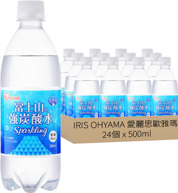 IRIS OHYAMA 愛麗思歐雅瑪 富士山強氣泡水, 500ml, 24瓶