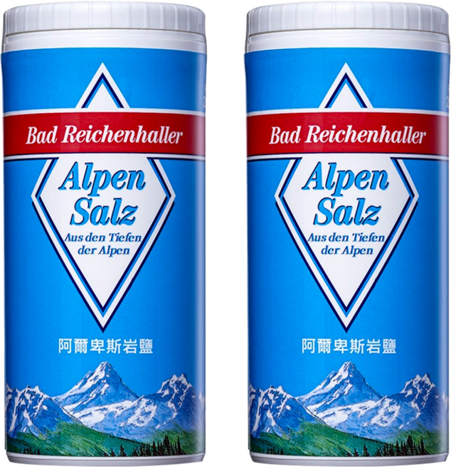 Alpen Salz 德國阿爾卑斯山塩 頂級阿爾卑斯岩鹽, 250g, 2罐