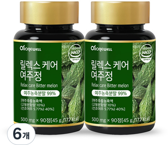 ROnIEWELL 苦瓜萃取錠, 90顆, 6罐