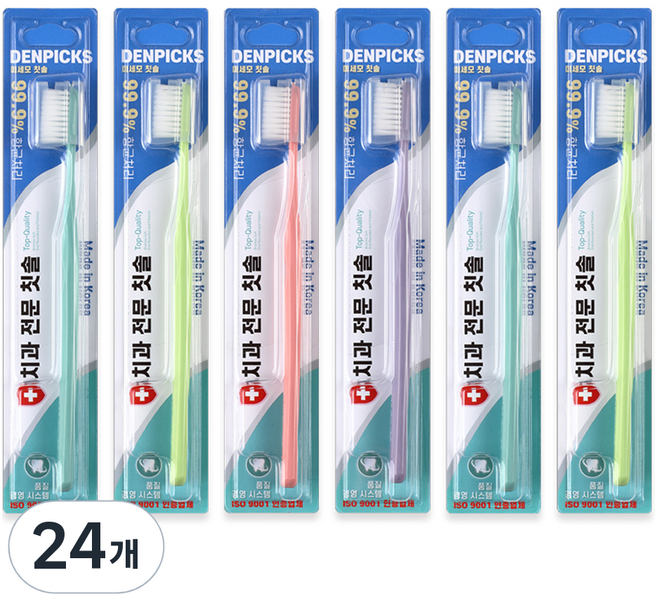 덴픽스 초 미세모 저자극 탄력 퍼펙트 클린 칫솔 랜덤발송, 24개, 1개입