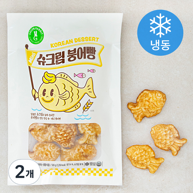 그린래빗 슈크림 붕어빵 (냉동), 500g, 1개입, 2개