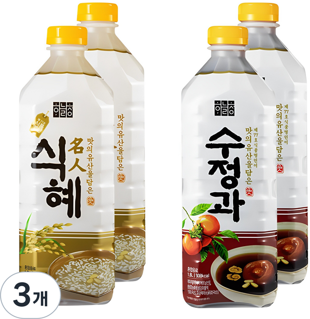 하늘청 오리지날 명인식혜 1.8L x 2p + 수정과 1.8L x 2p 세트, 3세트