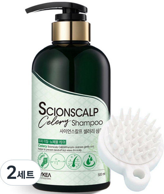 사이언스칼프 셀러리 샴푸 + 두피 브러쉬 세트, 2세트