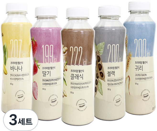 프리미엄 웰선식 5종 세트, 50g, 3세트