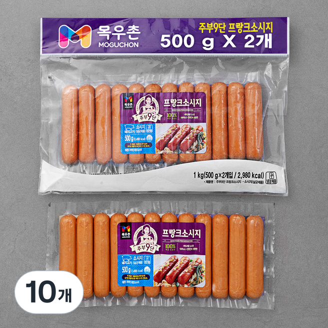 주부구단 목우촌 프랑크 소시지, 500g, 10개