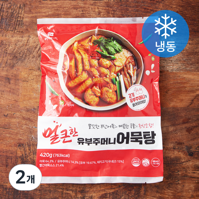 영자어묵 얼큰한 유부주머니 어묵탕 (냉동), 420g, 2개