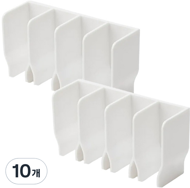 인앳홈 무타공 튜브 정리 클립 4단 ONE SIZE, 화이트, 10개