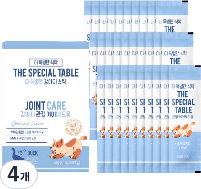 더특별한식탁 강아지 짜먹는 간식, 오리, 300g, 4개