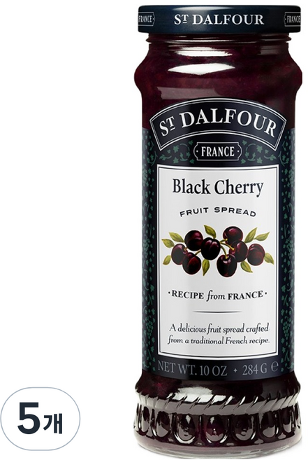 샹달프 블랙체리잼, 284g, 5개