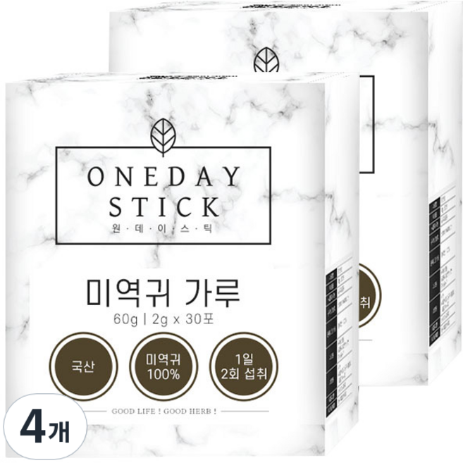 굿허브 원데이스틱 미역귀 분말 가루 스틱 30p, 4개, 60g