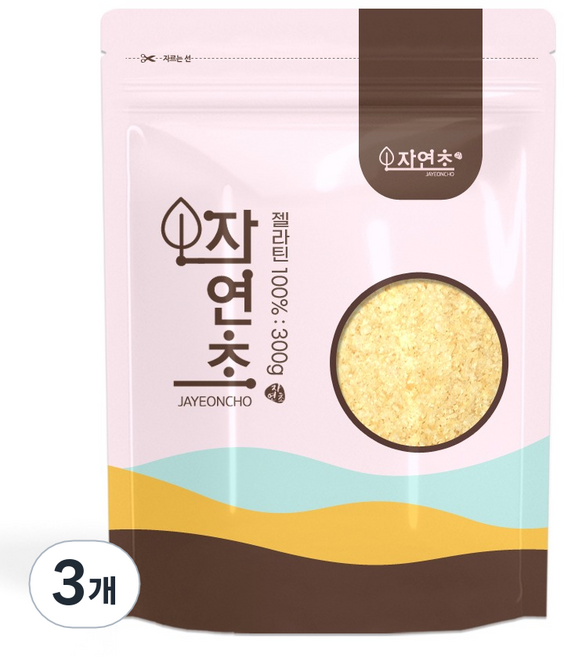 自然草 吉利丁粉, 3個, 300g
