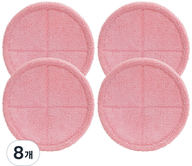 물걸레청소기 전기종 호환 극세사 걸레 분홍색 22cm, 8개