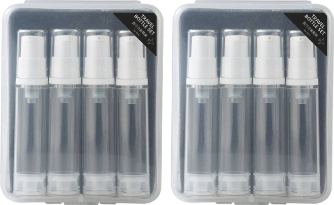 ROYALLIN 蘿林嚴選 旅行真空透明分裝瓶 附收納盒 10ml 9.4 x 1.8cml 500g 8件組, 混搭款, 1組