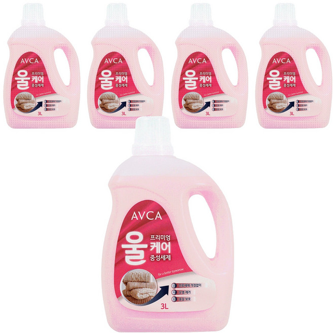아브카 프리미엄 울케어 중성세제 본품, 5개, 3L